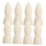 Toddmomy 10個未塗装木製ペグ人形 装飾用 ホビーアート チュア 子供と 向け 手描き可能 ユニークなクリエイティブ体験