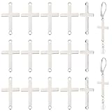 Beebeecraft 1 Caja de 70 Conectores de Eslabones Cruzados Chapados En Oro de 18 Quilates 201 Conectores de Acero Inoxidable con Forma de Crucifijo Dijes de Cruz con Doble Bucle para Hacer Joyas Dijes