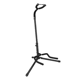 VERSATILE USAGE: Ideal for storing and displaying electric and acoustic guitars, bass guitars, and 26-inch ukuleles, except jazz bass or jazz guitar, providing a practical solution for musicians of all levels STABLE TRIPOD BASE: Provides sturdy suppo...