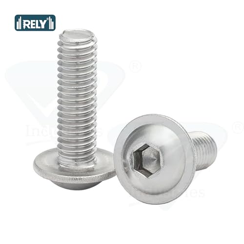 Image of Rely⇒VP INDUSTRIES (Pcs-25) M6x12mm Allen Button Flange Head Screw with Allen Key 1 Pc | Allen Button Cap washer Head High Tensile 10.9 Grad