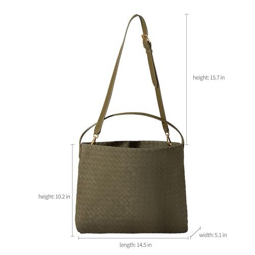 Image of Suede Hobo Bag for Women Hand-Woven Bag Made of Suede Fabric Casual Tote Bag