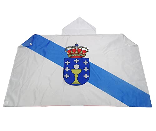 AZ FLAG Bandera de Galicia 150 x 90 cm, Capa Bandera Gallega 100% poliéster con mangas integradas, Body Flag gallego