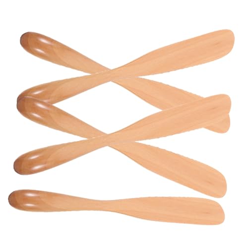 Cabilock 5piezas Madera Para Mascarilla Facial De Utensilios De Cocina Cortador De Mantequilla Espátula Para Pasteles Para Untar Mantequilla Queso Pan y Mermelada La Cocina y Desayuno