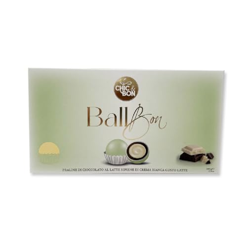 Confetti con pirottini Ball Bon Nuance verde Salvia 500g - BUVS050 confetto pralina di cioccolato al latte ricoperte di zucchero colorato