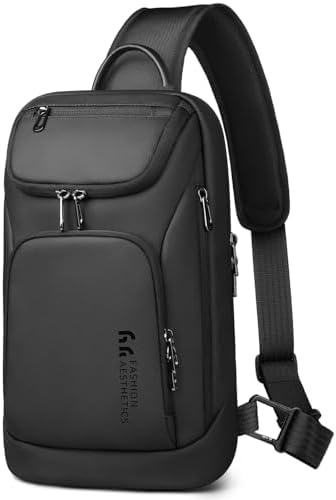 hk Sling Bag for Man, Waterproof Utility Crossbody Bag with Anti-...