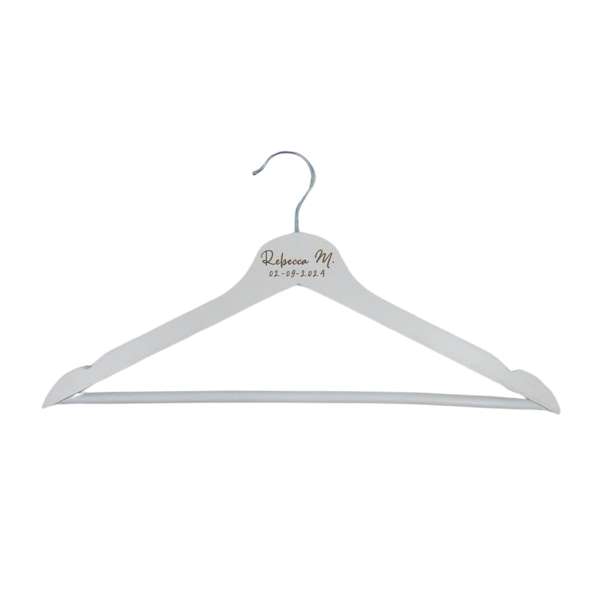 Gruccia Appendiabiti in Legno Personalizzata per Matrimoni | Disponibile in Legno Naturale, Bianco e Nero | wedding hanger - larghezza 43cm