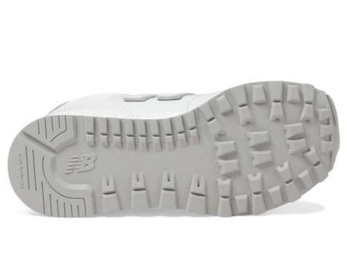 New Balance Kids 574 V1 70s Racing Lace-up Sneaker, White/Silver Metalic, 12 Wide US Unisex Little3