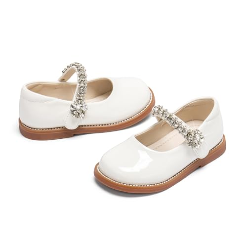 Image of PHIRAMIN Toddler Flower Girl Dress Shoes - Little Girl Mary Janes Flats Wedding