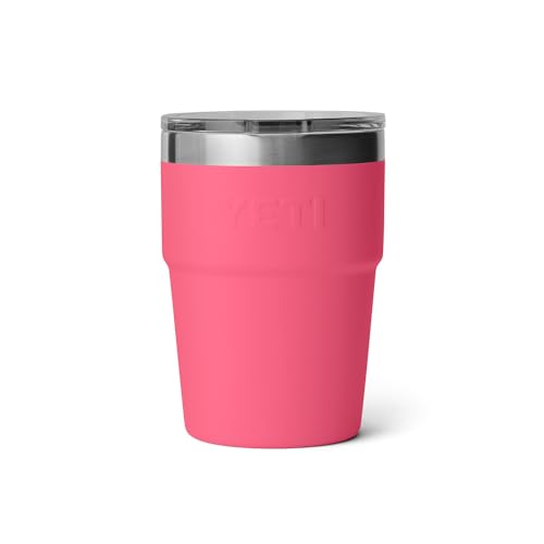 Image of YETI Rambler 16 oz Stackable Tumbler, Vacuum Insulated, Stainless Steel with MagSlider Lid, Tropical Pink