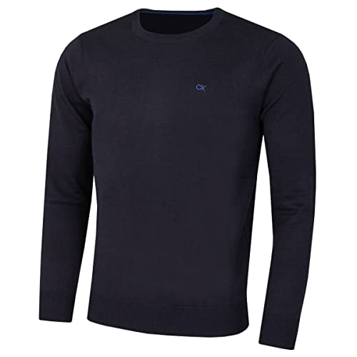 Calvin Klein Hombre Crew Cuello Soft Algodón Suéter   Armada   L
