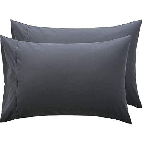 RAYYAN LINEN 100% EGYPTIAN COTTON PAIR OF PILLOWCASES T 200 THREAD COUNT 50 X 75 CM (2X PILLOWCASES, BLACK) Cover