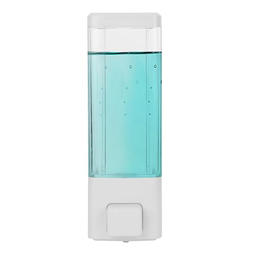 BATH GURU Wall Mounted Liquid Soap Dispenser 350 ml for Bathroom & Kitchen, Refillable ABS Plastic Hand Wash Dispenser with Leak-Proof Manual Push Pum