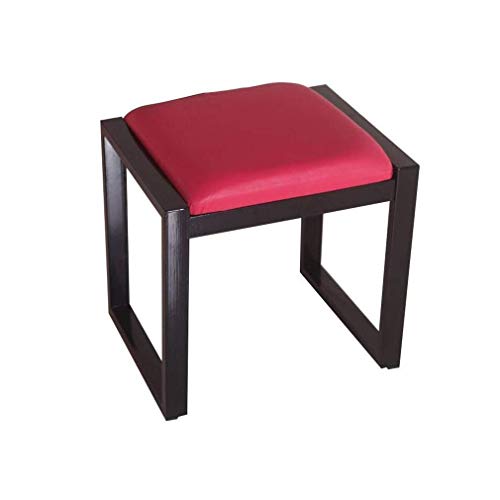 Tabouret carré en fer et PU rouge, l'alliance de la robustesse et du design