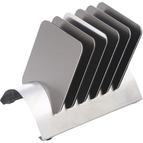 Vepoty コースター カップマット ドリンク用コースター ステンレス 金属 ホルダー付き 滑り止め 卓上保護 家庭 バー コーヒー用 6枚セット 正方形