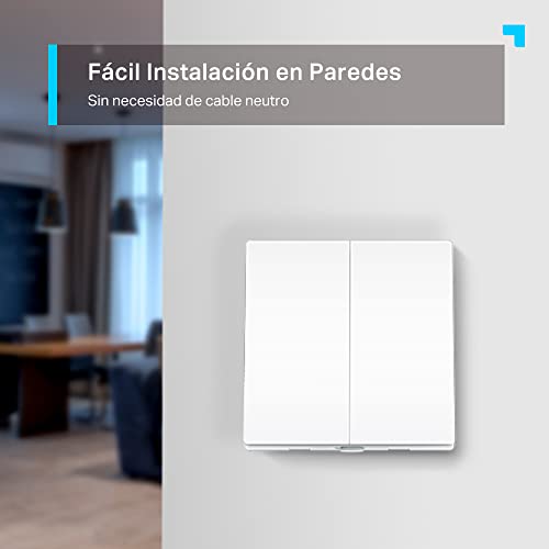 Miniatura 5 de Tapo Tp-Link S220 Interruptor De Luz Inteligente, Control Remoto, Control De Voz A Través De Alexa O El Asistente De Google, 2-Botones 1-Vía, Cableado Súper Fácil, Requiere Hub
