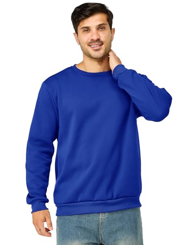 Mens Crewneck Sweatshirts Casual Fleece Pullover Sweatshirt Long Sleeve Basic Sweat Shirts3