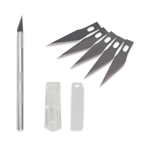 Image of Eclet Detail Pen knief with 5 Sharp Replacement Blades | Precision Craft Cutting Knife for DIY, Art, Craft, Hobby, Model Making & Paper Cutting (1 Knife + 5 Blades)