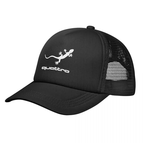 Photo de GZMQMOKD Casquette Baseball Cap，Nouveau Vert spécial Gecko Quattro Logo Casquette de Baseball Vintage Baseball Mesh Trucker Cap Chapeau，Cadeaux Femme，Cadeaux Homme