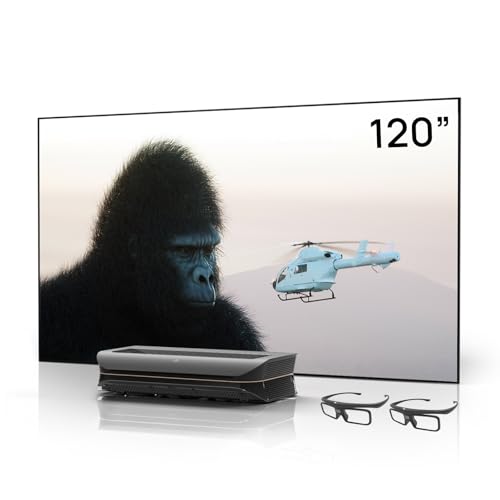 Image of AWOL VISION LTV-2500 4K UHD Ultra Short Throw Triple Laser Projector with Dolby Vision & Atmos, Active 3D, 150", HDR10+, UST Laser TV Projector (LTV-2500 + MW-120+DG002)