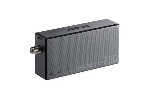 ASUS 2.5Gbps Ethernet Over Coax Adapter (MA-25 1 Pack), MoCA 2.5, High Speed Internet, Mesh backhaul, TV Streaming, MPS Security, Wall-mountable