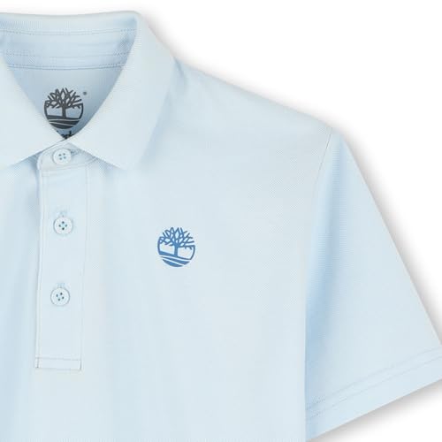 Image of Timberland Boys School Uniform Short Sleeve Pique Cotton Knit Polo Shirt, Kids Button Closure Premium Breathable Polo