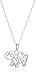 Sterling Silver Filigree Elephant Pendant Necklace, 18"