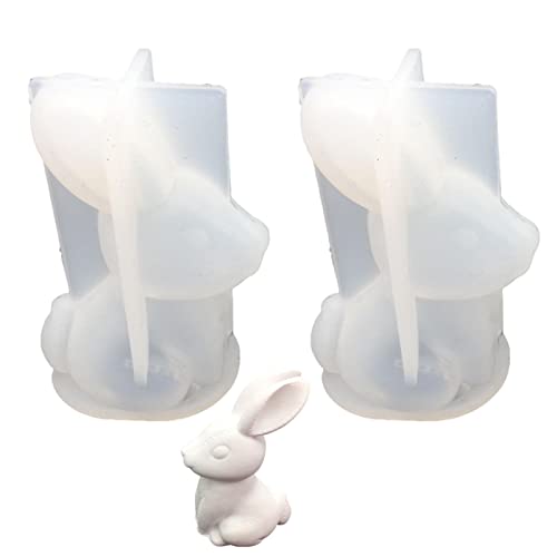 2 moldes de conejo de Pascua, 2 bonitos moldes para velas de conejo, moldes de velas de conejo para hacer velas