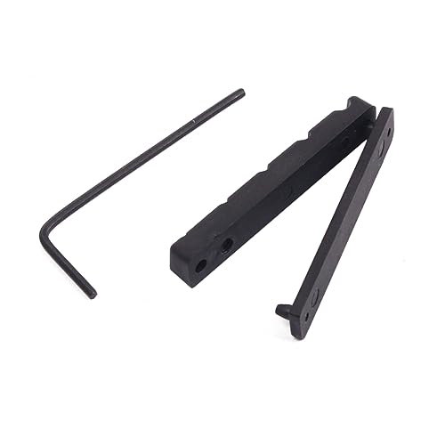 HEMOTON 5 String Bass Guitar Nut and Bridge Set Black 1.5mm Wrench Modern Design Gl401 Random