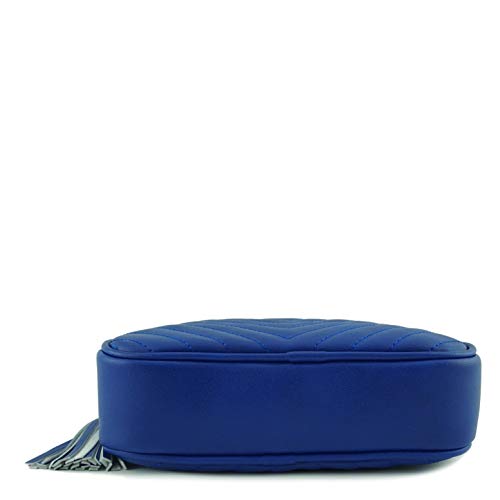 Image of Simple Shoulder Crossbody Bag With Metal Chain Strap And Tassel Top Zipper