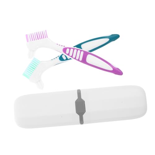 PACKOVE Juego De 2 estuche de viaje para cepillos de doble equipo lado portátil Cuidado oral de viaje cepillo de limpieza de cepillo de de limpieza el plastico