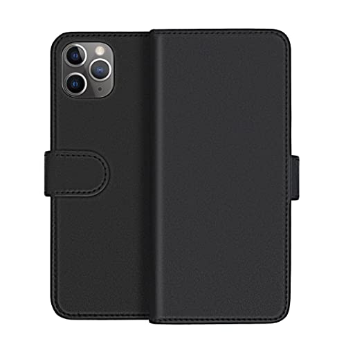 Rvelon Hülle für iPhone 11 Pro Max, Geldbörse mit extra Kartenfach, stoßfest, schwarz, Rundumschutz, Magnetverschluss