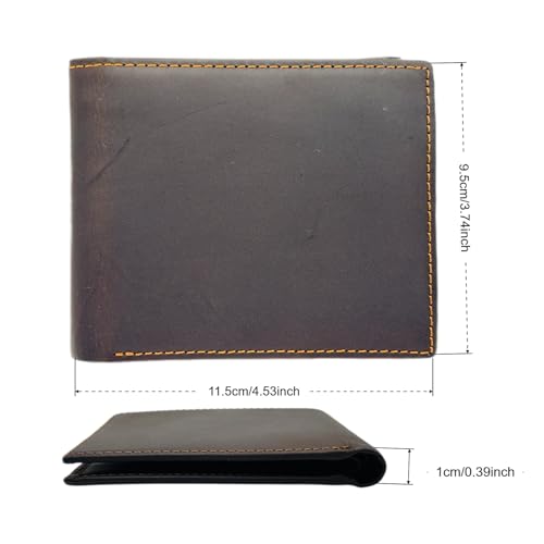HIDO Wallet for Men with Multiple Card Slots,Slim Genuine Leather Bifold Zipper Money Porket4