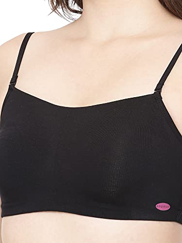 Image of Enamor Moulded Double Layer Front Women's Cotton Cami Bra - Detachable Slim Straps with Back Keyhole, Non Padded, Wirefree, High Coverage - A022 (Pack of 2)