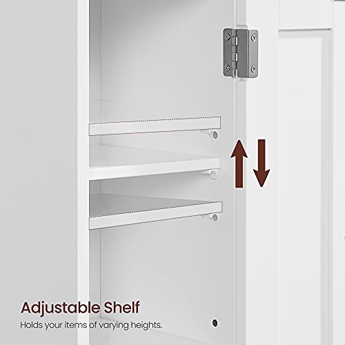 Vasagle Small Bathroom Storage Corner Floor Cabinet With Door And Shelves, Organizer, Narrow Toilet Paper Cabinet, Adjustable White Ubbc310W01 #TOP5