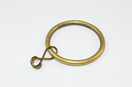 10 x Curtain Rod Rings Loose Eye Antique Brass Finish 35mm ID 42mm OD