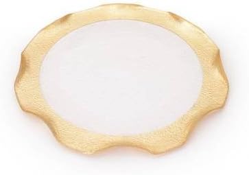 Classic Touch décor CCN639G 12 in. Wavy Chargers with Gold, Set of 4