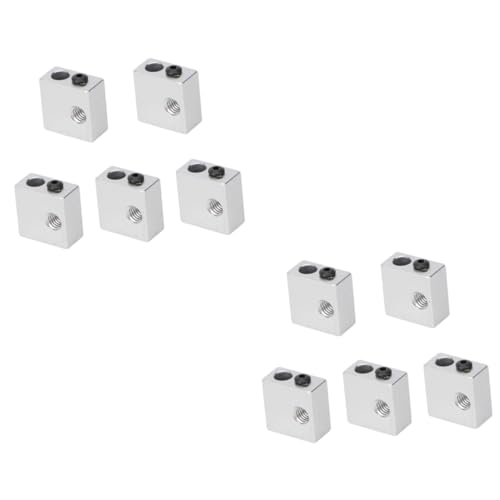 Baluue 10pcs Aluminum Heater Block for Printer Extruder Printer Heater Block Precision Extruder for Printing