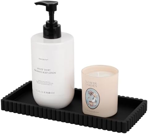 Silicone Bathroom Tray Small Vanity Organizer Rectangle Sink Cadd...