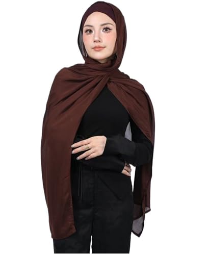 PeacePray Modal Cotton Hijab Scarf for Women with Undercap Set Coffee Brown