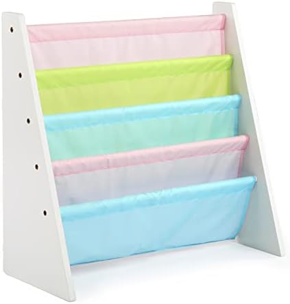 Humble Crew Kids 5 shelf Book Rack Storage Bookshelf, White/Pastel (Pastel Collection)