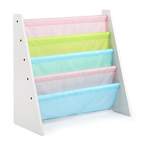 Humble Crew Kids 5 shelf Book Rack Storage Bookshelf, White/Pastel (Pastel Collection)