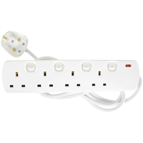Mercury 4-Gang Switched Extension Lead with 2m Cable