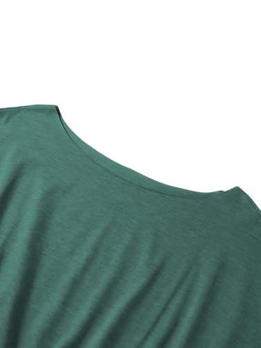 Image of SOFIA'S CHOICE Women's Off The Shoulder T Shirt Crop Top Casual Summer Dolman Sleeve Asymmetrical Cinched Waist Tops