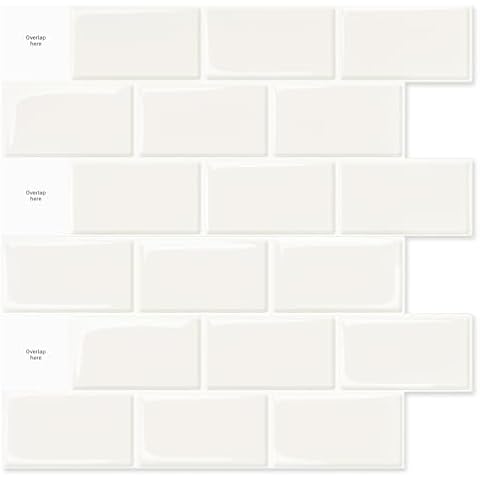 Art3d Carrelage Autocollant Métro Blanc Cover