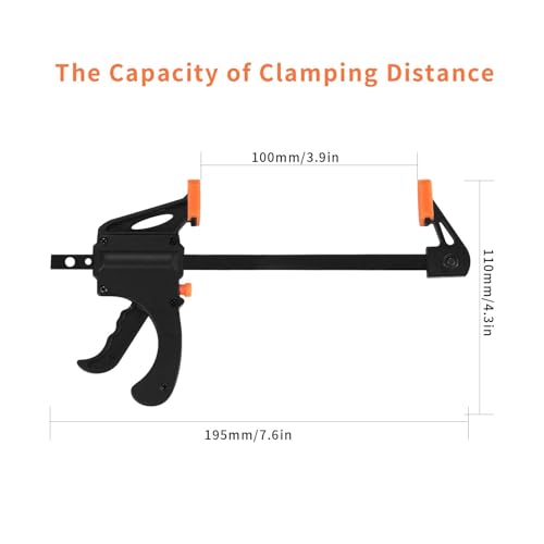 Image of Xfopz 4 Inch Bar Clamps for Woodworking, 2 Pcs Trigger Quick Grip Clamps, One Handed Ratchet Wood Working Clamps, Mini Small Bar Woodworking Clamps for Wood Gluing Crafts