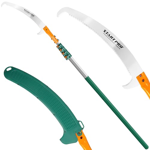 Image of StartPro 29ft Reach Tree Pruning Saw, Telescopic Manual Lightweight Extendable 23ft Pole Saw with Sharp Carbon-Enriched Blade for Efficient Tree Maintenance and High-Reach Branch Cutting. (23ft)