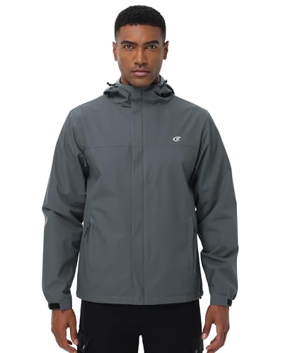 Image of YuKaiChen Mens Rain Jacket Waterproof Hooded Windbreaker Jacket Lightweight Outdoor Hiking Shell Coat