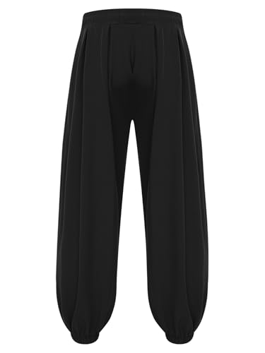 CHICTRY Mens Harem Pants Drawstring with Pockets Loose Bloomers Long Hippie Trousers for Daily Casual4