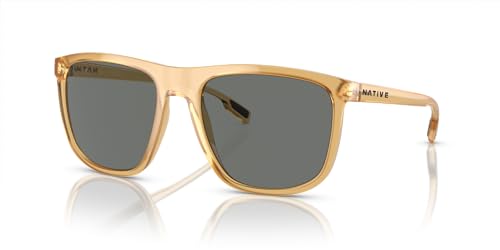 Native Men's XD9036 Mesa Square Sunglasses, Topaz Crystal/Grey Polarized, 57 mm2