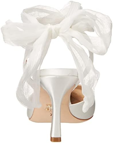 Badgley Mischka Women's Blaze Pump, White Satin, 6.5 | Image 2